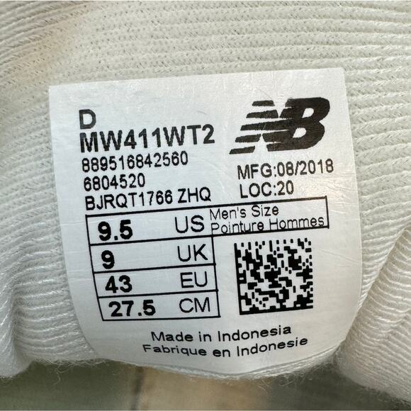 New Balance 411 Walking Training Shoes All White Leather Men\'s 9.5 main image 5